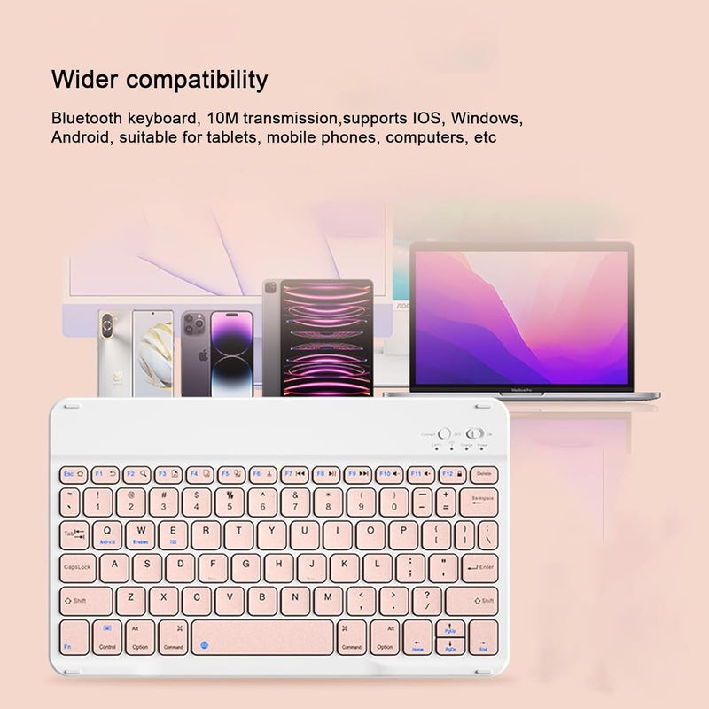 LOOBOAKY Bluetooth Keyboard Compatible with iPad 10th Generation, Rechargeable Portable 10 inch Wireless Keyboard for iPhone, iPad mini, Samsung Tablets Keyboards Ultra-Slim, Travel Office Computer Accessories - Image 3